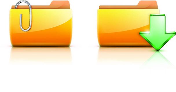 Vector illustration of two yellow interface computer folder icons - Διάνυσμα, εικόνα