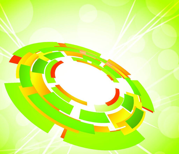Bright tech background in green and orange color - Vector, Imagen