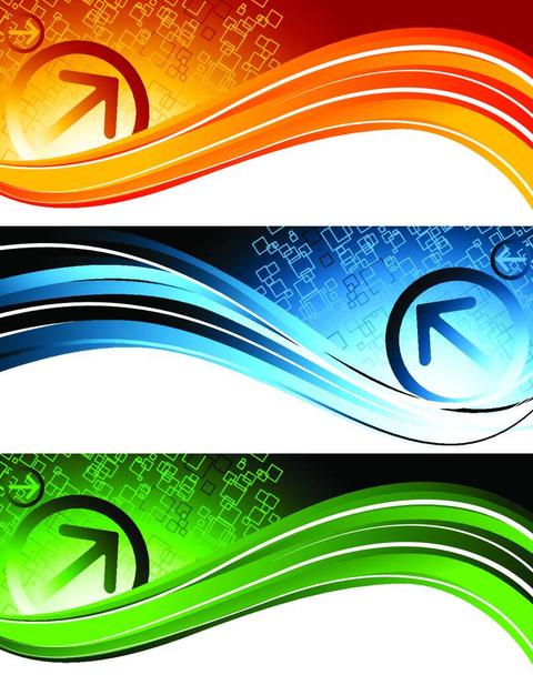 Set of tech banners with arrows - Vector, imagen