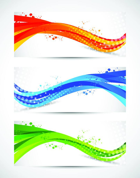 Set of abstract wavy banners - Vector, imagen