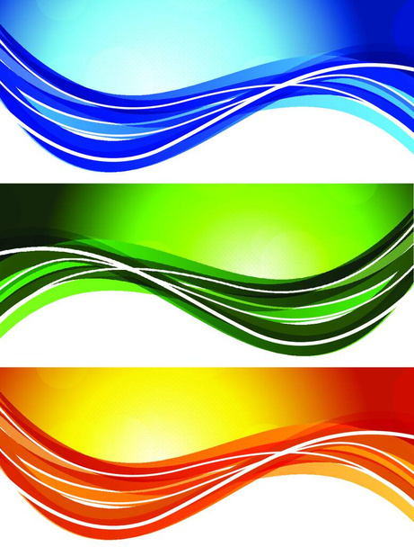 Set of bright wavy banners. Abstract illustration - Vecteur, image