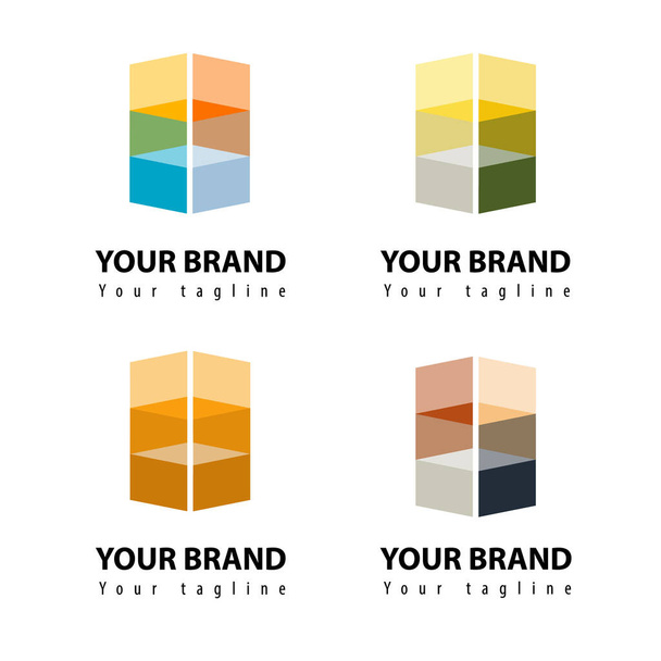 会社のためのフルカラーロゴデザインテンプレート - ベクター画像
