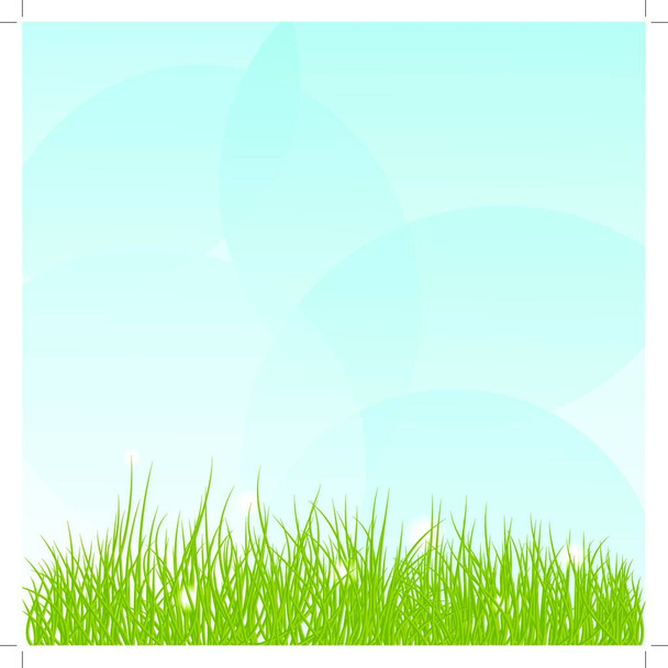 Background with grass and sky - Vektor, kép