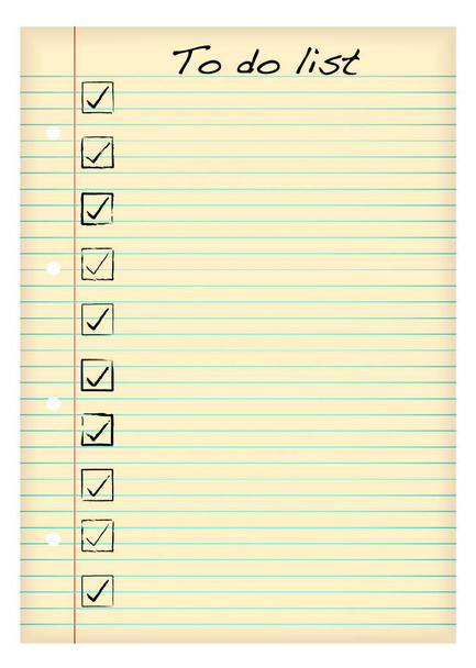 To do list on aged a4 paper with lines - Vector, imagen