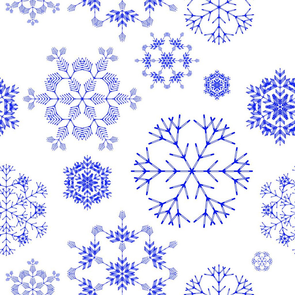 seamless pattern, snowflakes, vector - Vetor, Imagem