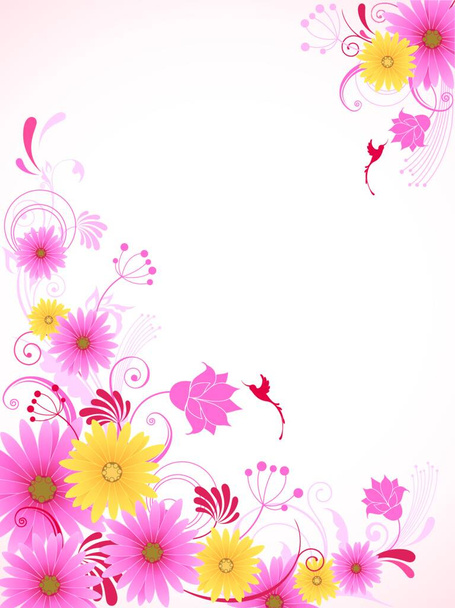 floral background with pink flowers - Vector, Imagen