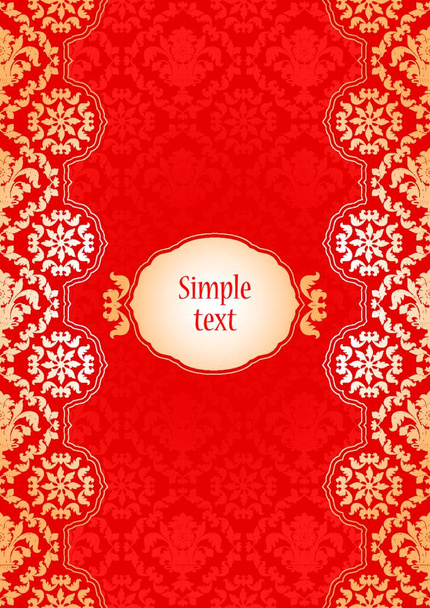 ornate frame - red and gold - Vector, afbeelding