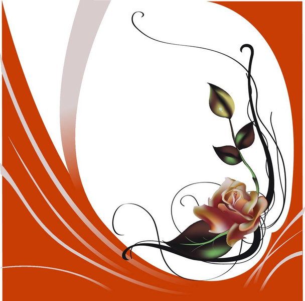 Vector illustraition of elegant beautiful rose - Διάνυσμα, εικόνα