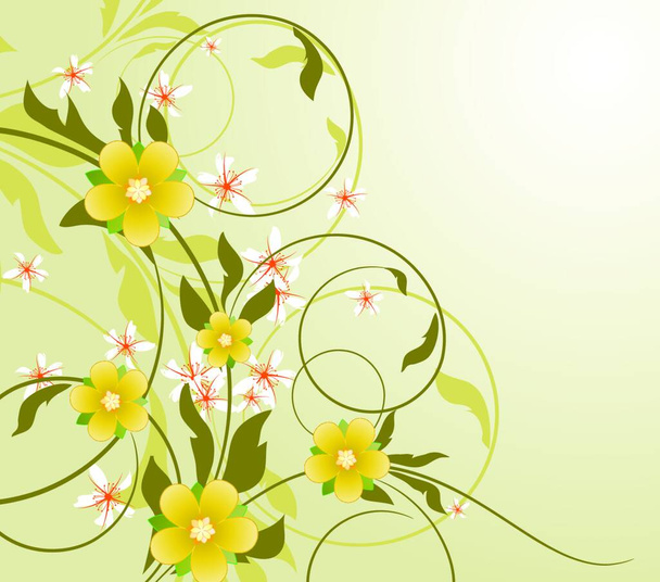 artistic Floral Background, vector illustration - Vettoriali, immagini