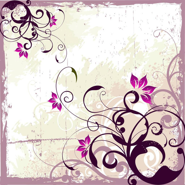 artistic Floral Background, vector illustration - Wektor, obraz