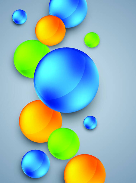 Fond abstrait avec des sphères colorées. Illustration lumineuse
 - Vecteur, image