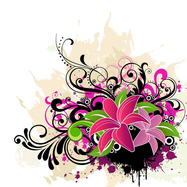 artistic Floral Background, vector illustration - Vector, imagen