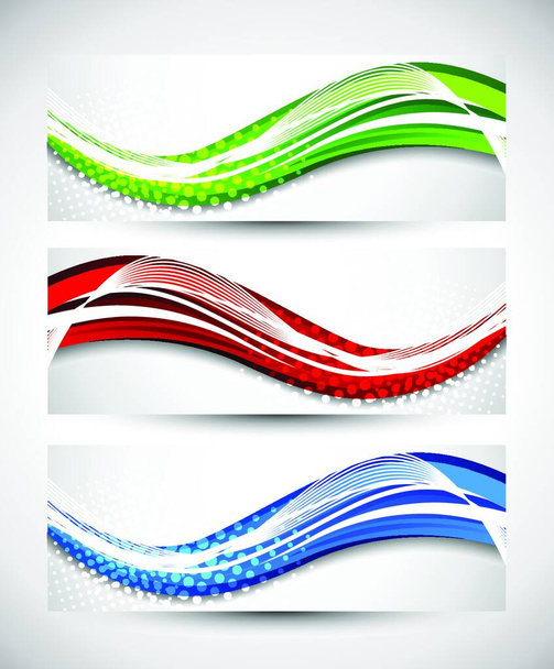 Set of wavy banners. Abstract illustration - Vector, imagen