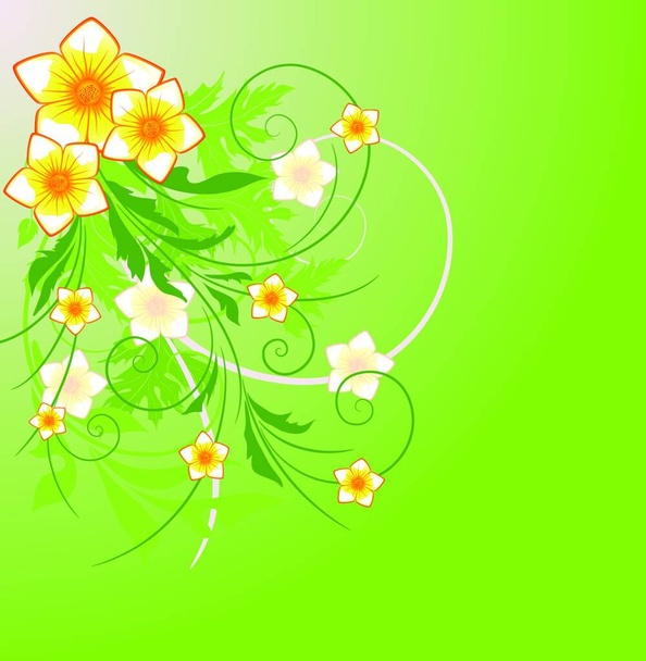 artistic Floral Background, vector illustration - Διάνυσμα, εικόνα