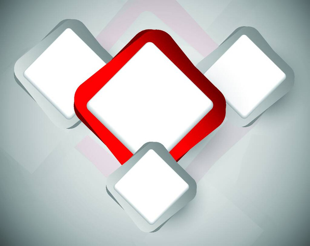 Abstract background with red and gray squares - Vector, afbeelding