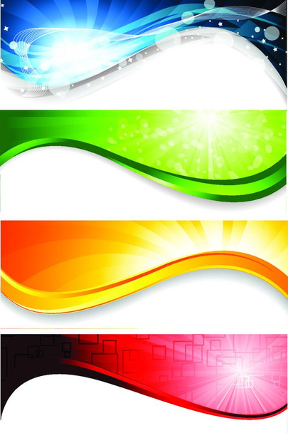 Collection of four bright banners. Vector illustration - Vektori, kuva