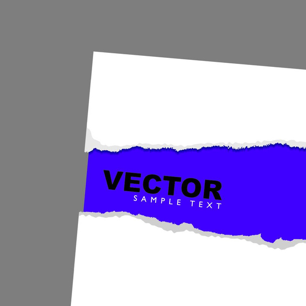 purple card background with white paper torn edges - Вектор,изображение