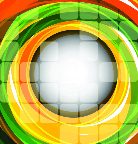 Abstract bright background with color circle and squares - ベクター画像