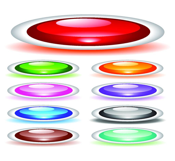 Set of shiny web menu buttons - Vecteur, image