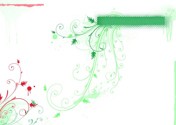 Vector illustration of green Grunge Floral Decorative frame - Vector, afbeelding