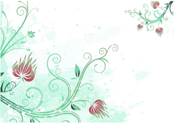 Vector illustration of Grunge Floral Background - Vector, imagen