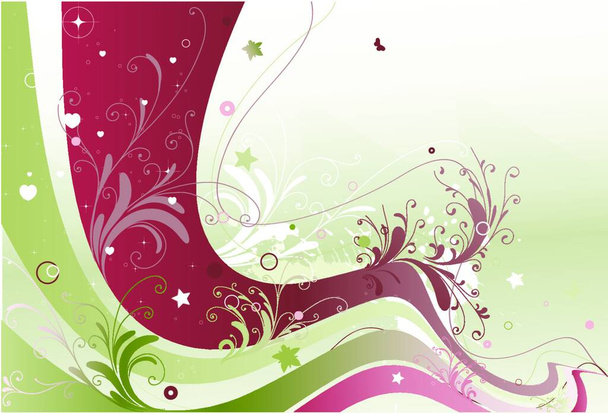 Vector illustration of style floral colored background - Vector, afbeelding
