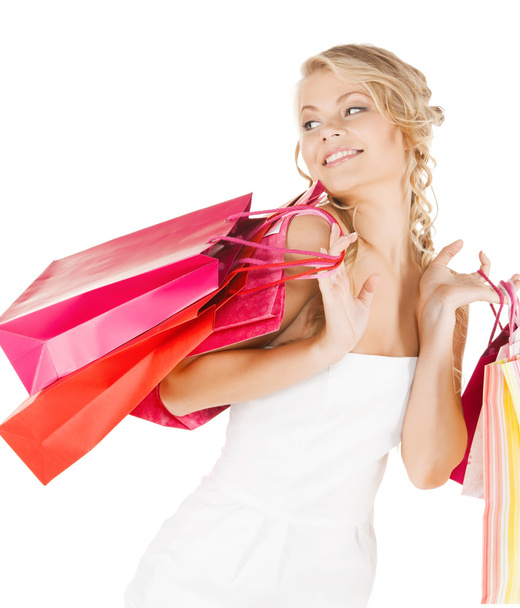 Picture of happy woman with shopping bags - Foto, Imagen