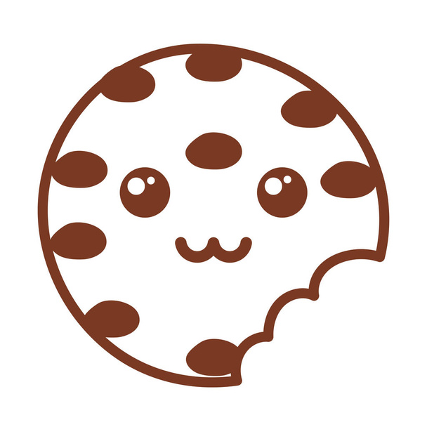 delicious and fresh cookie , line style icon - Vector, Image