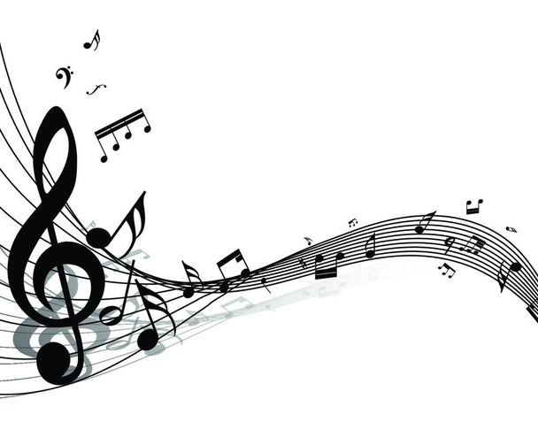 Musical note staff. EPS 10 vector illustration with transparency. - Vector, Imagen