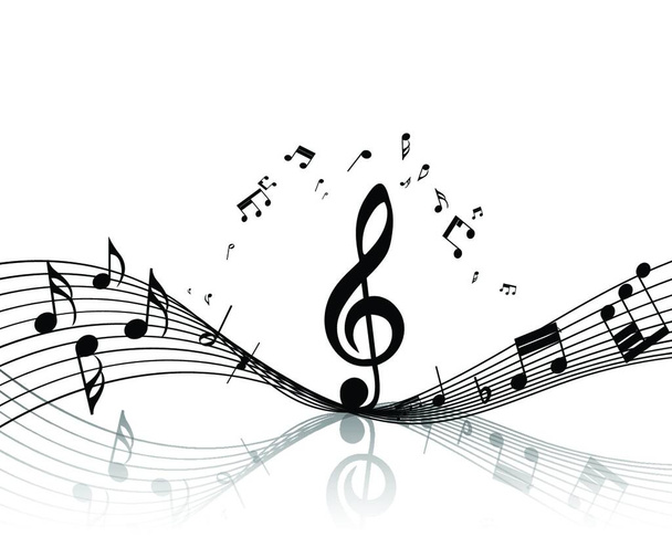 Musical note staff. EPS 10 vector illustration with transparency. - Вектор,изображение
