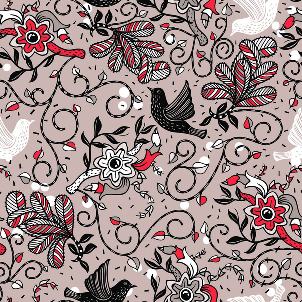 vector floral seamless pattern - ベクター画像