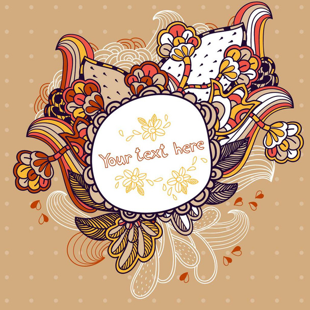 vector frame with abstract floral elements - Vector, Image