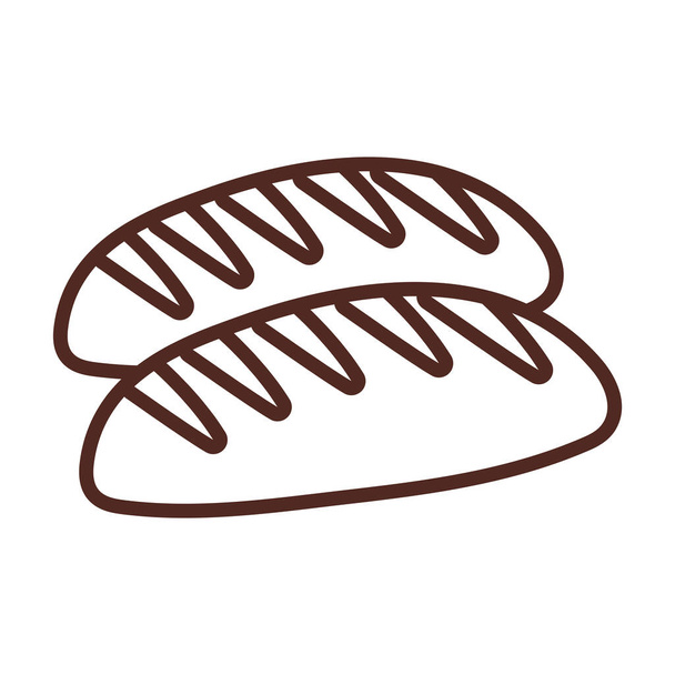 Bäckerei Brot, Linie Stil-Ikone - Vektor, Bild