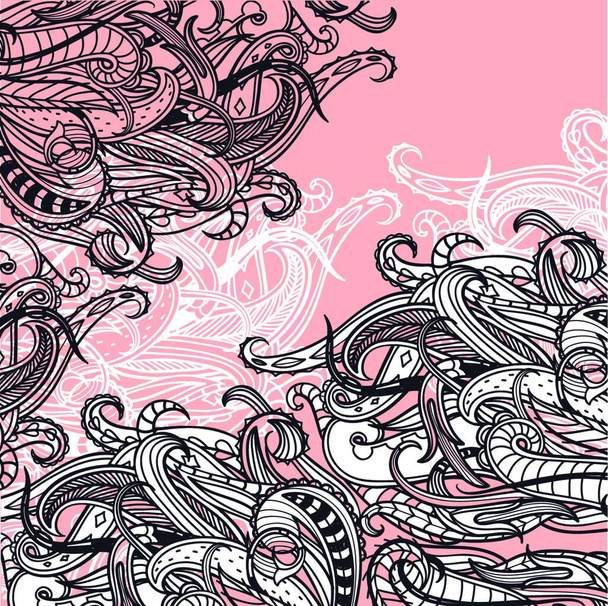 abstract vector background with vintage swirls - ベクター画像