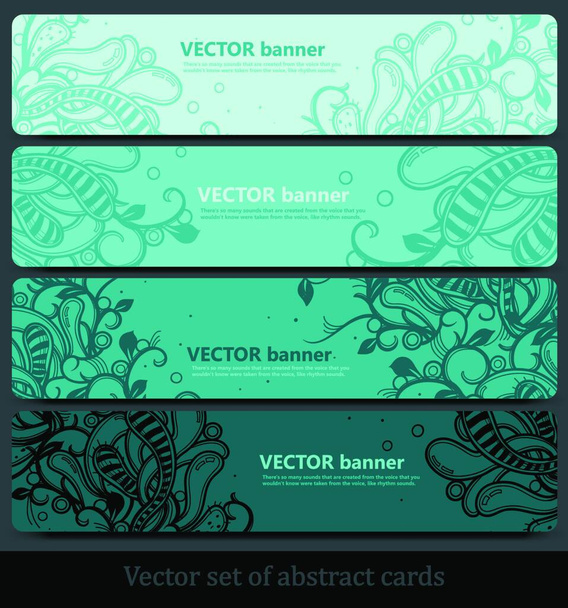 vector set of colorful floral banners - Vetor, Imagem