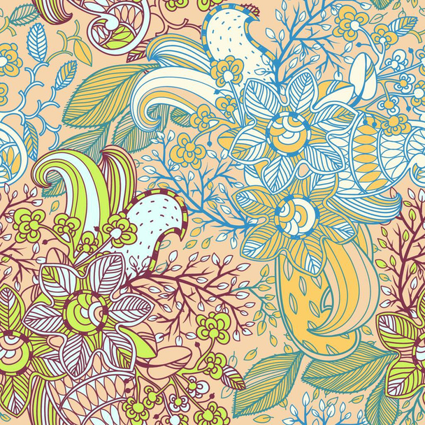 vector floral seamless pattern - Вектор,изображение