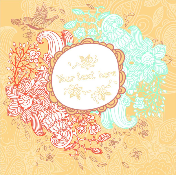 vector background of a floral frame - Vector, afbeelding