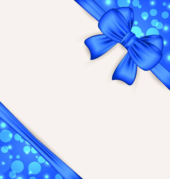 Illustration cute blue wrapping with ribbon bow - vector - Vektori, kuva