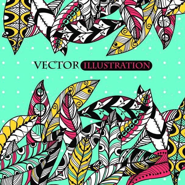vector background with abstract colorful feathers - Vektor, Bild