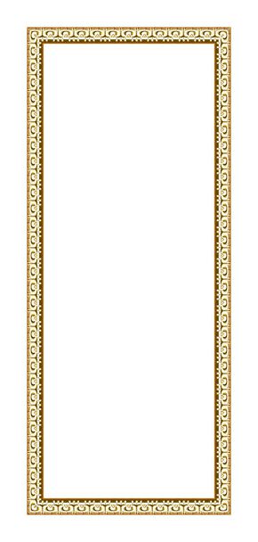 Marco rectangular vacío de madera y oro dorado aislado sobre fondo blanco
 - Foto, Imagen