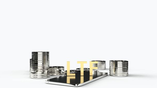 ltf на мобильных и золотых монетах 3D рендеринг для бизнес-контента
. - Фото, изображение