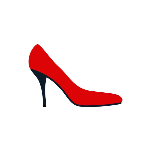 Middle heel shoe icon. Flat color design. Vector illustration. - Vektör, Görsel