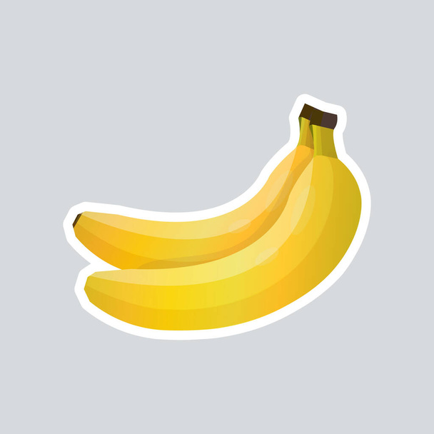 fresh bananas sticker tasty ripe fruits icon healthy food concept - Vettoriali, immagini