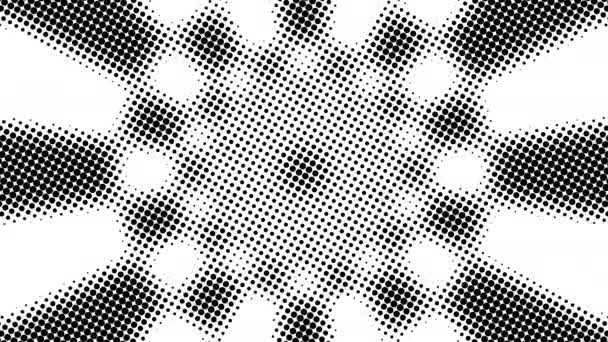 Birçok noktanın yarım tonu, bilgisayar tarafından oluşturulan soyut arkaplan, optik illüzyon efektli üç boyutlu görüntüleme arkaplanı - Video, Çekim