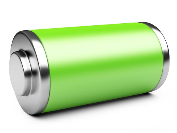 3D illustration of green battery - Foto, Imagen