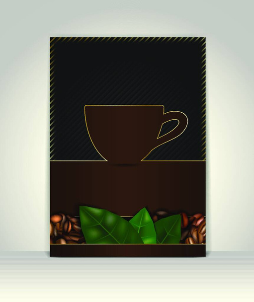 Flyer or brochure template, coffee design - Вектор,изображение