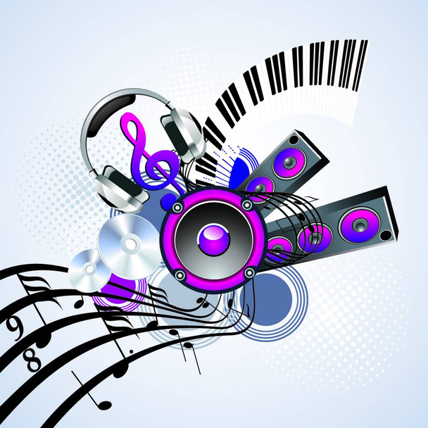 Banners decorated with musical symbols and grunge elements. Music banner - Vector, Image