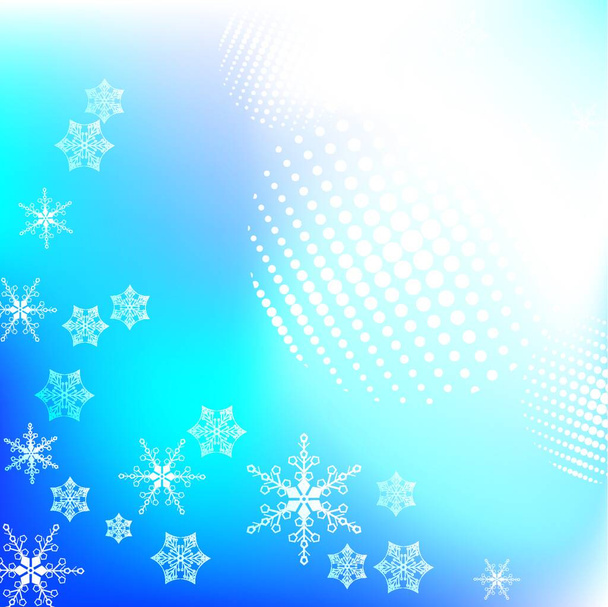 Blue background with snowflakes - Vector, imagen