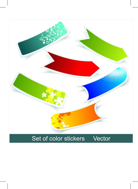 Multi-colored realistic stickers with a place for the text. Multi-colored realistic stickers - Wektor, obraz