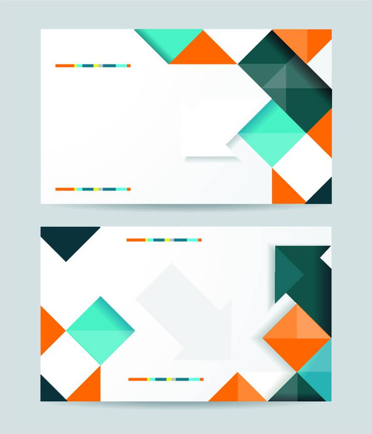 Vector template design with cubes and arrows elements. Brochure or banners or business card design. - Vektör, Görsel